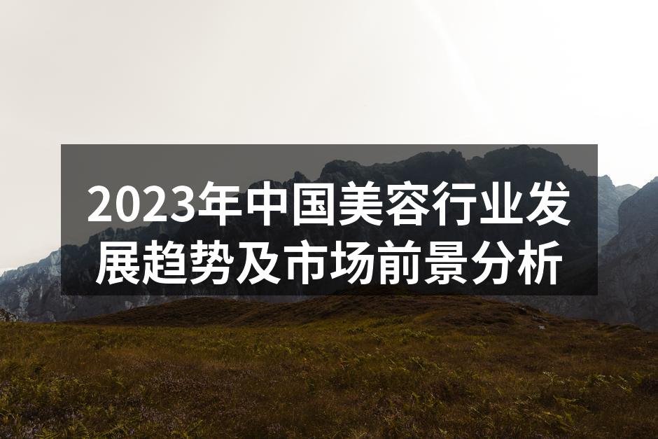 2023年美容行业趋势分析